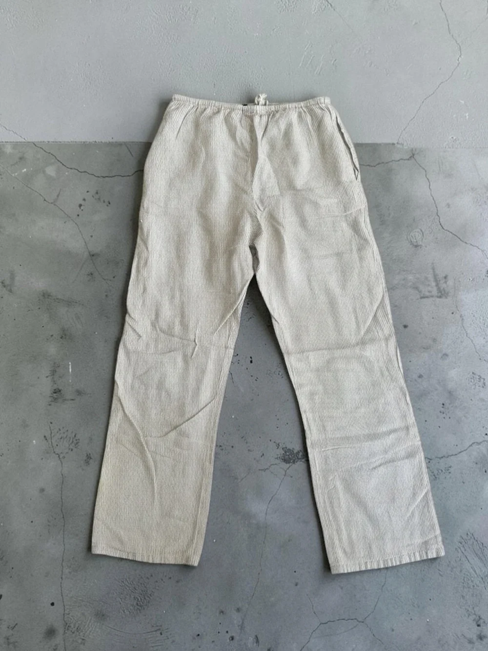 Brandy Melville Light Beige Corduroy Drawstring Pants